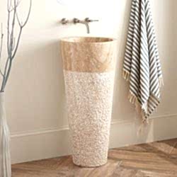 Dikey Traverten Monoblok Lavabo Bağımsız