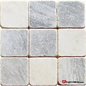Mermer Fayans Eskitme Açık Gri  Doğal Taş 10x10 - DT1547