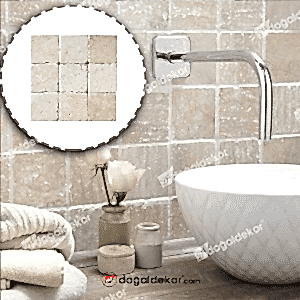 Traverten Eskitme Doğal Taş Fayans 10x10 - DT1548