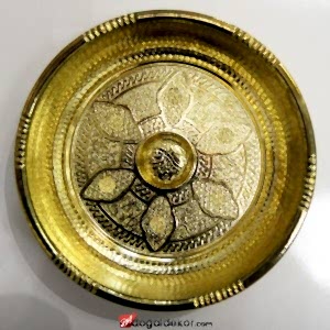 Hamam Tası Altın Sarı 20.5cm Çapında Osmanlı Motifi İşlemeli -DT1411