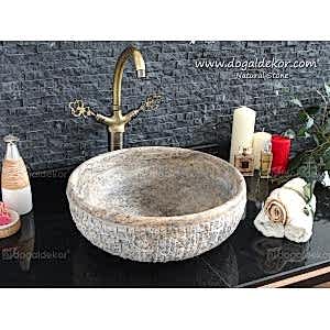 15x42 Tezgah Üstü Silver Traverten Çanak Lavabo - DT1492