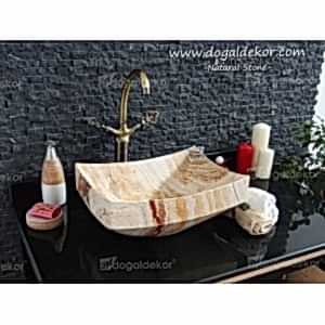 17x28x41cm Küçük Doğal Taş Mermer Lavabo -DT1508