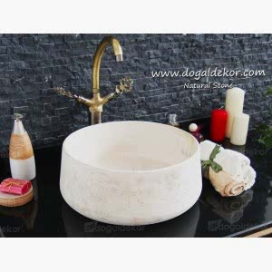 17x40cm Yuvarlak Mermer Lavabo -DT1526