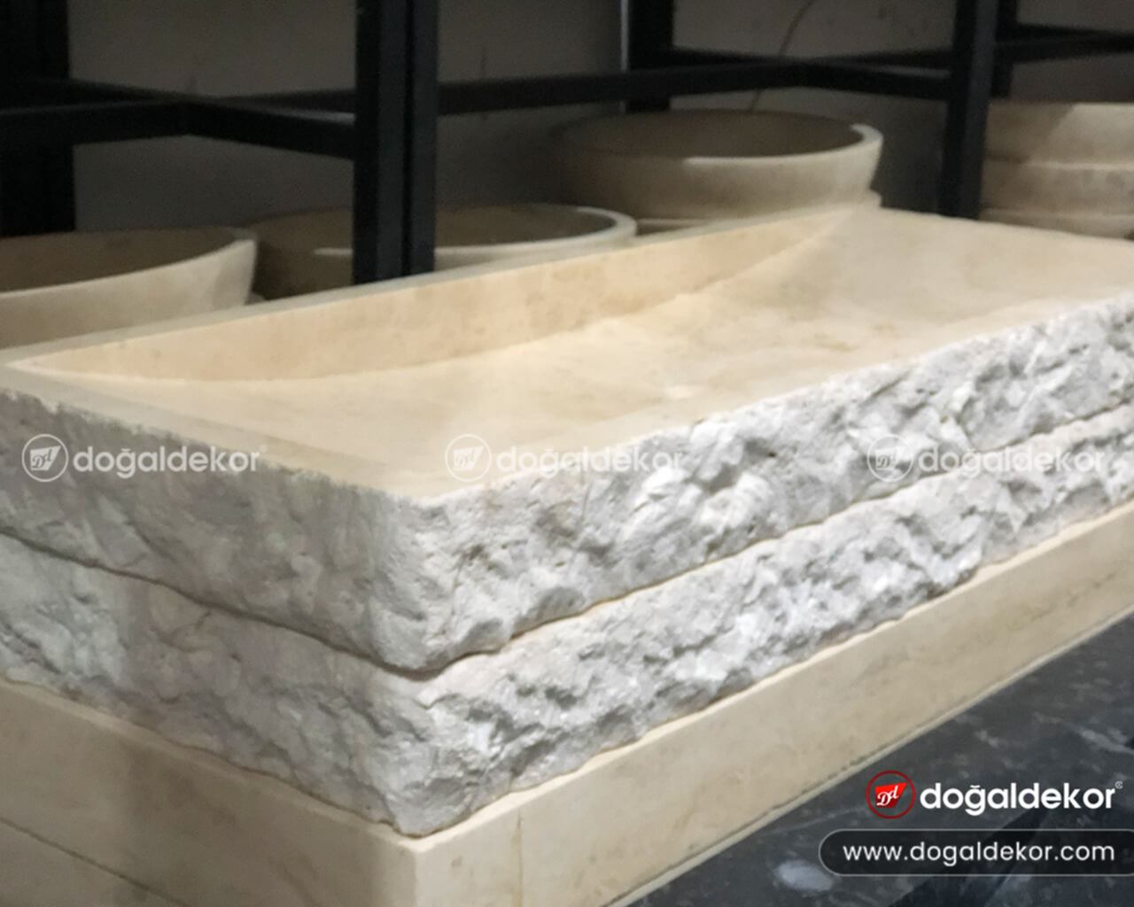 Mermer Doğal Taş Traverten Lavabo