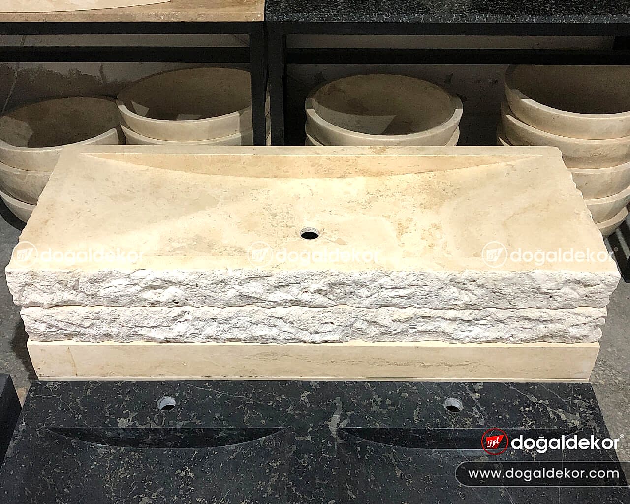 Mermer Doğal Taş Traverten Lavabo