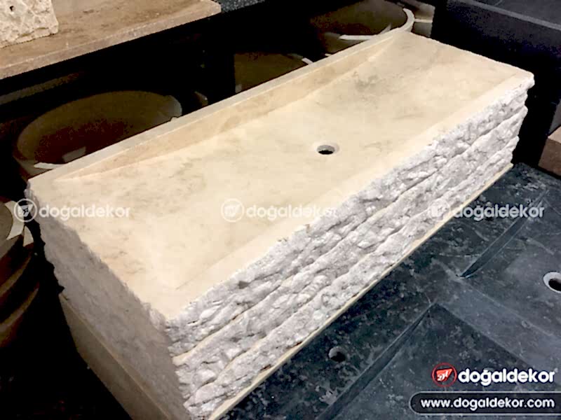 Mermer Doğal Taş Traverten Lavabo